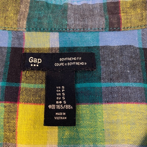Gap women’s plaid Boyfriend fit button down long sleeve shirt - Picture 4 of 9